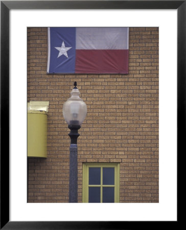 Texas Flag And Street Light, Lubbock, Texas, Usa by Darrell Gulin Pricing Limited Edition Print image