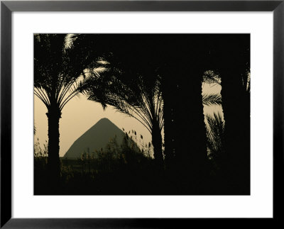 Bent Pyramid Framed By Silhouetted Palm Trees by Kenneth Garrett Pricing Limited Edition Print image