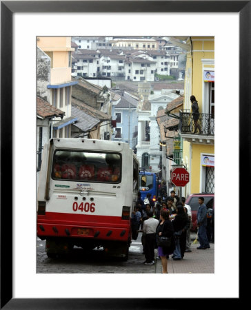 Large Bus In Narrow Street, Quito, Ecuador by Paul Kennedy Pricing Limited Edition Print image