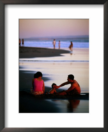 Family On Beach At Dusk, Bali, Indonesia by Paul Beinssen Pricing Limited Edition Print image