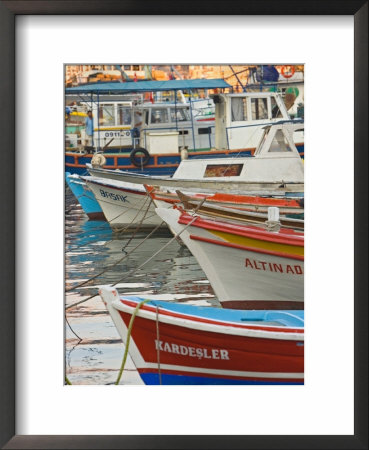 Colorful Harbor Boats And Reflections, Kusadasi, Turkey by Joe Restuccia Iii Pricing Limited Edition Print image