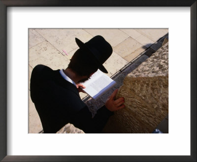Man Praying At Wailing Wall, Jerusalem, Israel by Oliver Strewe Pricing Limited Edition Print image