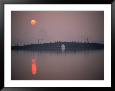 Sunset Over West Lake, Hangzhou, China by Juliet Coombe Pricing Limited Edition Print image