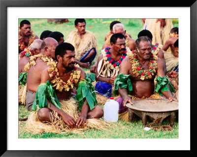 Men Seated For Ceremony, Fiji by Peter Hendrie Pricing Limited Edition Print image