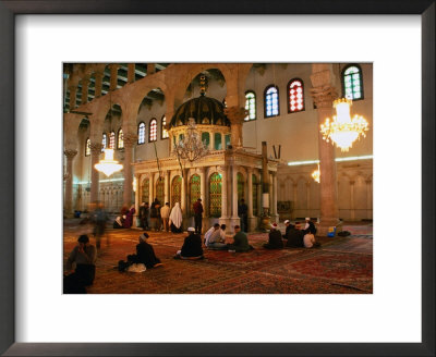 Worshippers Inside Umayyad Mosque And Legendary Tomb Of St. John The Baptist, Damascus, Syria by Wayne Walton Pricing Limited Edition Print image
