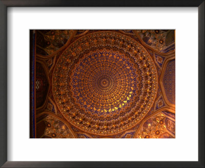 Ceiling Inside Dome Of Tilla-Kari Medressa, Uzbekistan by Martin Moos Pricing Limited Edition Print image