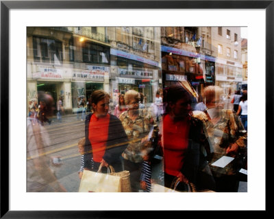 Pedestrians Reflected In Shop Window, Ilica St, Zagreb, Croatia by Richard I'anson Pricing Limited Edition Print image