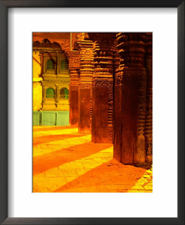 Carved Columns Of The Jagannarayan Temple In Patan Illuminated At Night, Patan, Nepal by Ryan Fox Pricing Limited Edition Print image