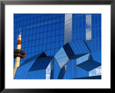 Kyoto Tower Reflected In Glass Walls Of Kyoto Station, Kyoto, Kinki, Japan, by Oliver Strewe Pricing Limited Edition Print image