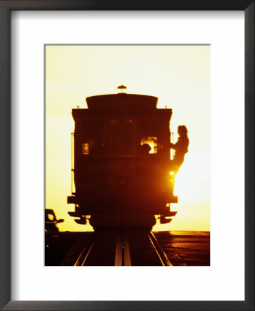 Silhouetted Cable Car, California Street, San Francisco, United States Of America by Richard Cummins Pricing Limited Edition Print image
