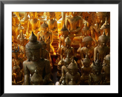 Gilded Wooden Buddha Statues Near Entrance To Pindaya Caves, Pindaya, Shan State, Myanmar (Burma) by Anders Blomqvist Pricing Limited Edition Print image