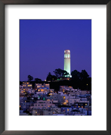 Coit Tower, Telegraph Hill At Dusk, San Francisco, U.S.A. by Thomas Winz Pricing Limited Edition Print image