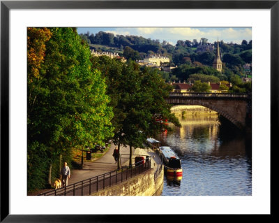 Path Alongside And Bridge Over Lower Avon River, Bath, United Kingdom by Johnson Dennis Pricing Limited Edition Print image