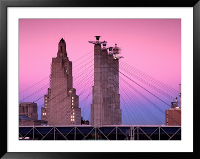 Sky Stations/Pylon Caps Sculptures At Dusk, Convention Center, Kansas City, Usa by Richard Cummins Pricing Limited Edition Print image