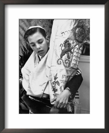 Carl Jay Bodek Holding Torah As He Recites Prayer Before Returning To Tabernacle Behind Altar by Lisa Larsen Pricing Limited Edition Print image