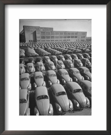 Volkswagen Factory Rolls An Average Of 150 Efficient 4 Cylinder Sedans Into Storage Yards Every Day by Walter Sanders Pricing Limited Edition Print image