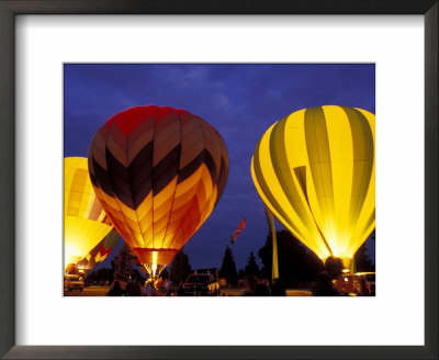 Hot Air Balloons During Night Glow, Kent, Washington, Usa by John & Lisa Merrill Pricing Limited Edition Print image