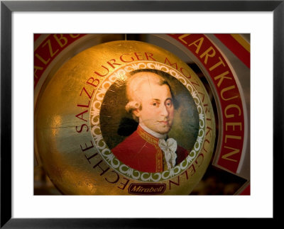 Mozart's Face On Chocolate Wrapper, Salzburg, Austria by David Barnes Pricing Limited Edition Print image