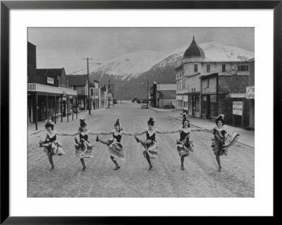 Girls Dancing The Can Can In The City Street by Ralph Crane Pricing Limited Edition Print image