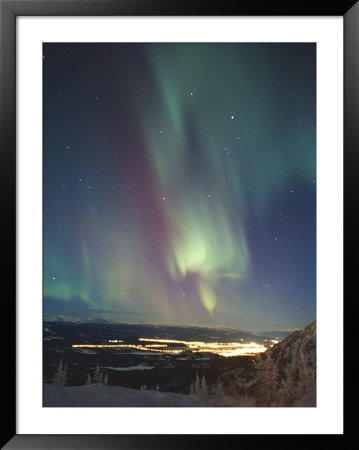Brilliant Display Of Auroral Lights Over Whitehorse by Paul Nicklen Pricing Limited Edition Print image