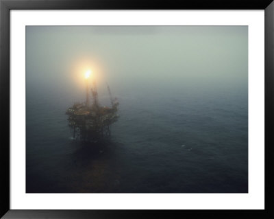 Oil Rig In The North Sea by Dick Durrance Pricing Limited Edition Print image