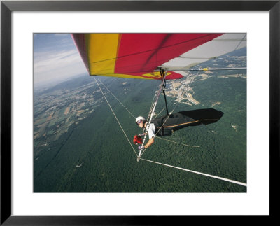 View Of A Hang-Glider From A Wing-Mounted Camera As He Flies Over Cumberland Valley by Skip Brown Pricing Limited Edition Print image
