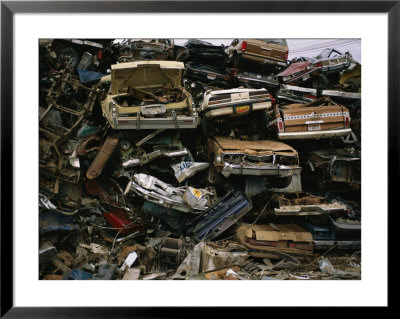 Piles Of Old Cars, Stacked And Crushed, Metal Salvage Yard, Nebraska by Joel Sartore Pricing Limited Edition Print image