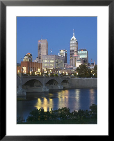 City Skyline And White River, Indianapolis, Indiana, Usa by Walter Bibikow Pricing Limited Edition Print image