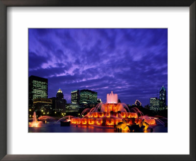 Buckingham Fountain And City Skyline, Chicago, Illinois, Usa by Steve Vidler Pricing Limited Edition Print image