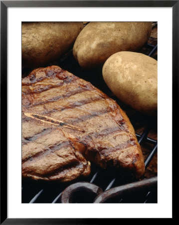 Steak And Potato On Grill by Howard Sokol Pricing Limited Edition Print image