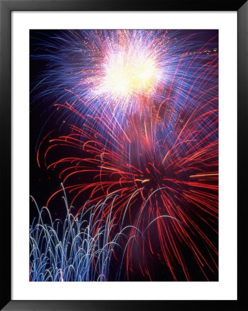 Red, White, And Blue Fireworks Exploding by Bob Burch Pricing Limited Edition Print image