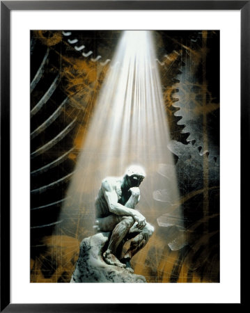 The Thinker Surrounded By Gears by Chuck Carlton Pricing Limited Edition Print image