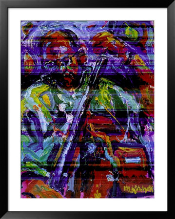 Painting Of Bass Player by Majid Kahhak Pricing Limited Edition Print image