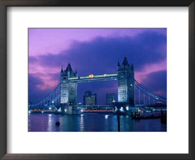 Tower Bridge At Night, London, England by Peter Adams Pricing Limited Edition Print image