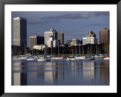 Milwaukee Skyline From Lake Michigan Shoreline by Walter Bibikow Pricing Limited Edition Print image