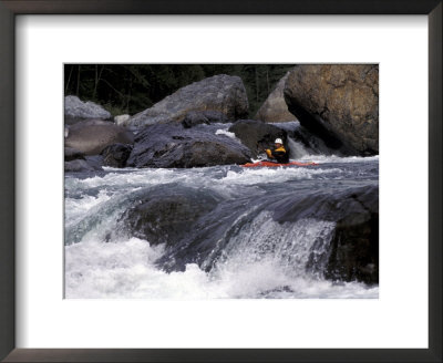White Water Kayaker Preparing For Steep Rapids by Kevin Beebe Pricing Limited Edition Print image