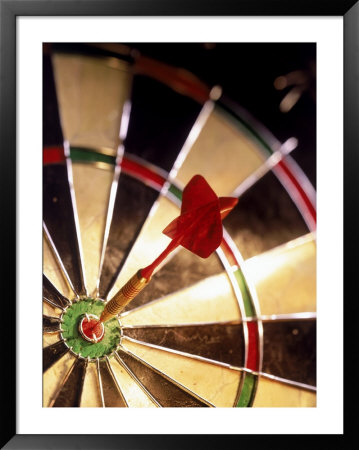 Dart In Bull's Eye Of Dart Board by Greg Smith Pricing Limited Edition Print image