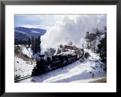 Railroad Train Going Through Snow Country by Ron Ruhoff Pricing Limited Edition Print image