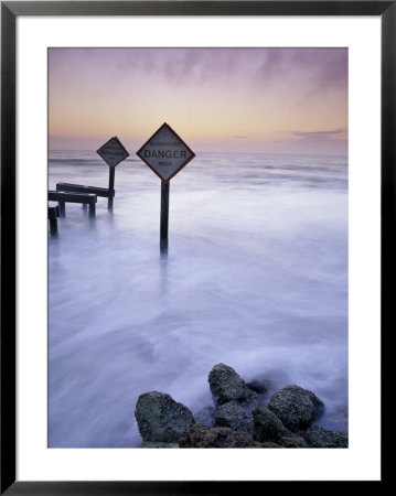 Danger Signs In Water, Naples, Florida by Gareth Rockliffe Pricing Limited Edition Print image