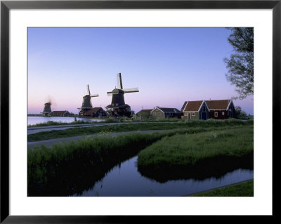 Windmills At Sunset, Zaanstad, North Holland by Walter Bibikow Pricing Limited Edition Print image