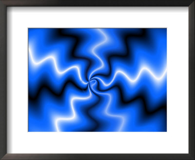 Abstract Wavy Pattern On Blue Background by Albert Klein Pricing Limited Edition Print image