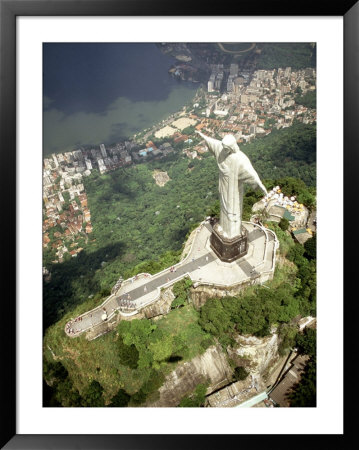 Aerial Of Corcovado Christ Statue, Rio De Janeiro by Bill Bachmann Pricing Limited Edition Print image