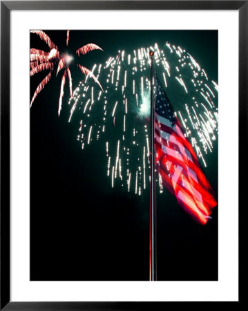 American Flags And Fireworks by Jim Schwabel Pricing Limited Edition Print image