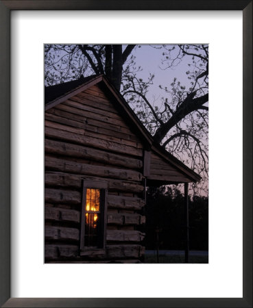 Log Cabin Window Reflecting Sunset, Red Hill, Ga by Jeff Greenberg Pricing Limited Edition Print image