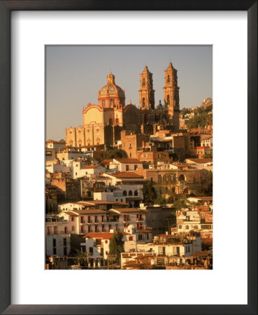 Town And Templo Santa Prisca, Taxco, Mexico by Walter Bibikow Pricing Limited Edition Print image