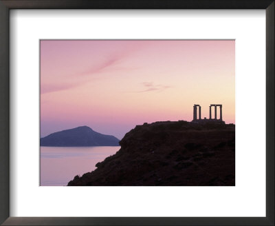 Silhouette Of Temple Of Poseidon, Attica, Greece by Walter Bibikow Pricing Limited Edition Print image