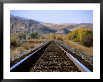 Railroad Tracks In Fall, Livingston, Mt by Larry Stanley Pricing Limited Edition Print image