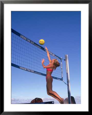 Woman Playing Volleyball by Chuck St. John Pricing Limited Edition Print image
