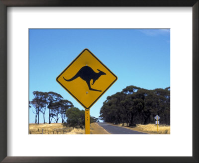 Kangaroo Crossing Sign By Road, West Australia by Rick Strange Pricing Limited Edition Print image