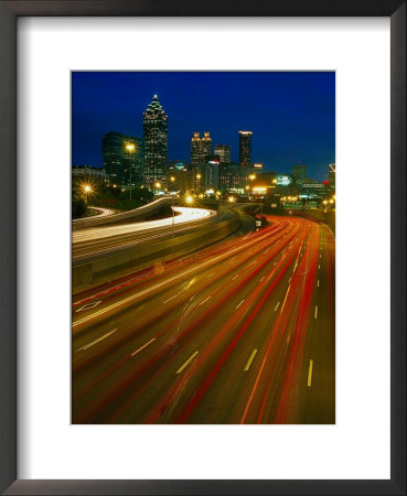 Downtown At Dusk With Traffic, Atlanta, Ga by Jeff Greenberg Pricing Limited Edition Print image